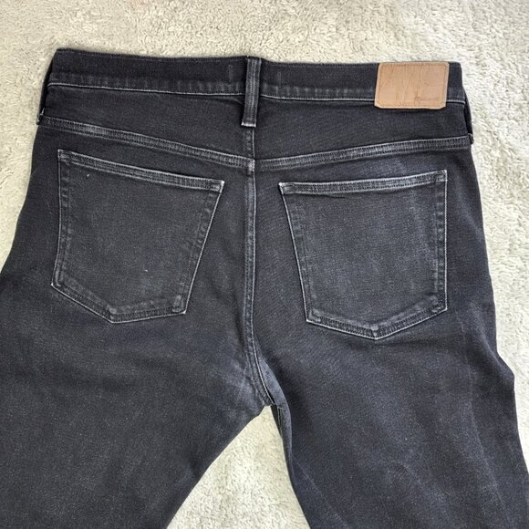 Madewell Men's Jeans 36 X 34 Charcoal Black Relaxed Taper Medium Wash Faded USA - Picture 6 of 8